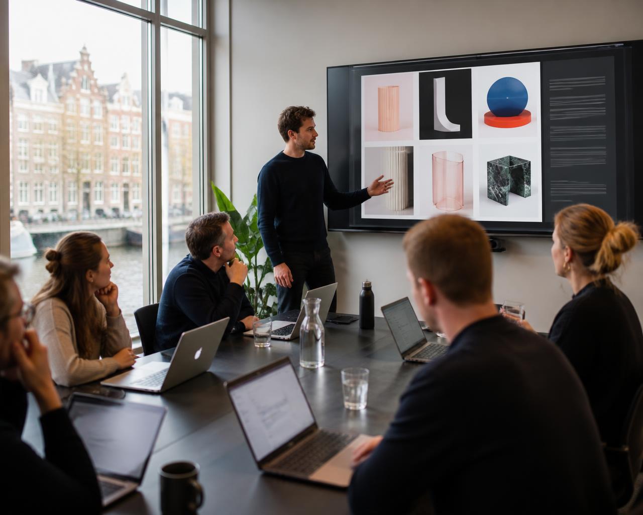 Team werkt hands-on tijdens een AI workshop